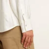 Oversized vit skjorta för män med vertikala ränder