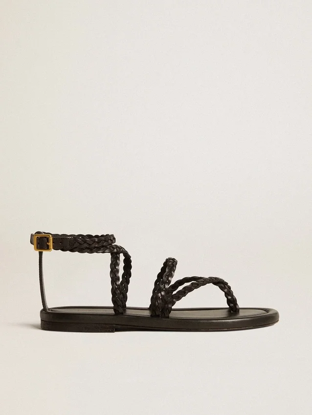 Penelope-sandaler för dam i svart läder
