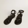 Penelope-sandaler för dam i svart läder