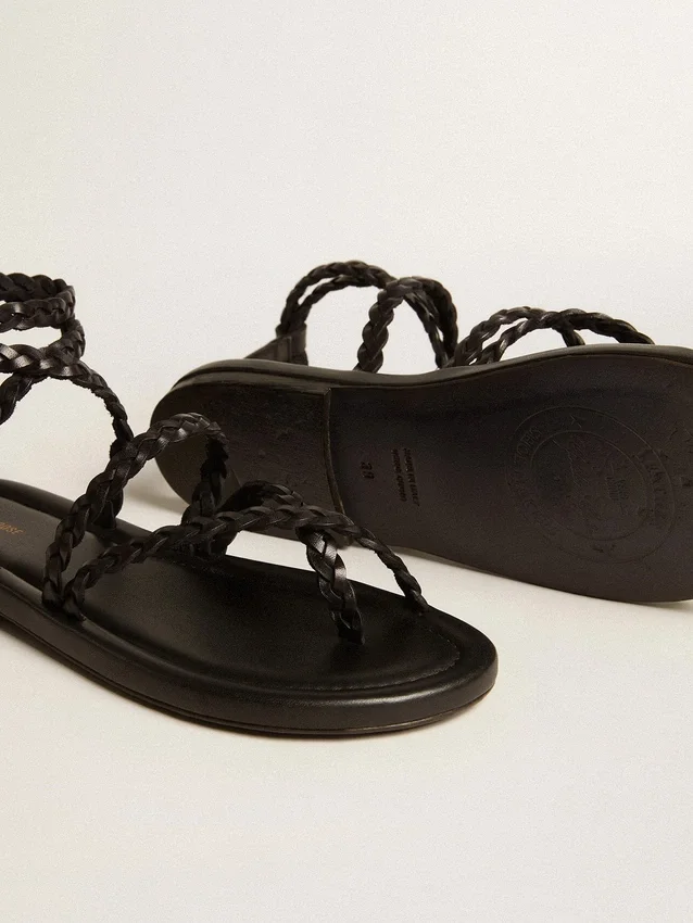 Penelope-sandaler för dam i svart läder