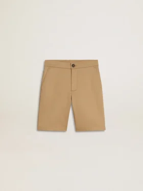 Pojkar shorts i beige bomull