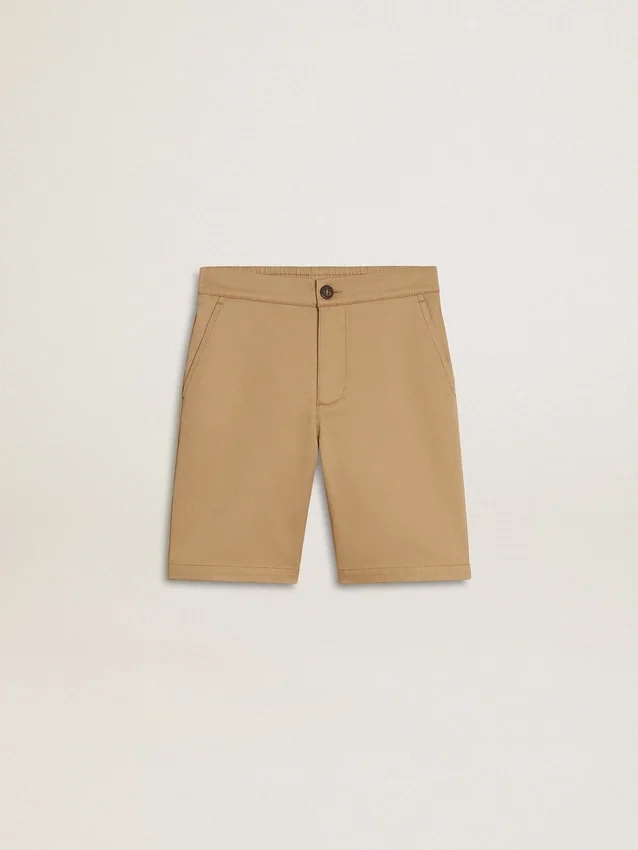 Pojkar shorts i beige bomull