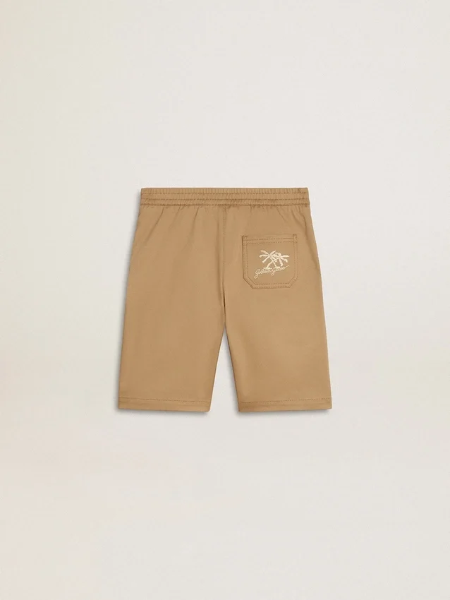 Pojkar shorts i beige bomull