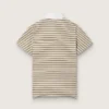 Polo-t-shirt för dam i randig jersey med kontrastkrage