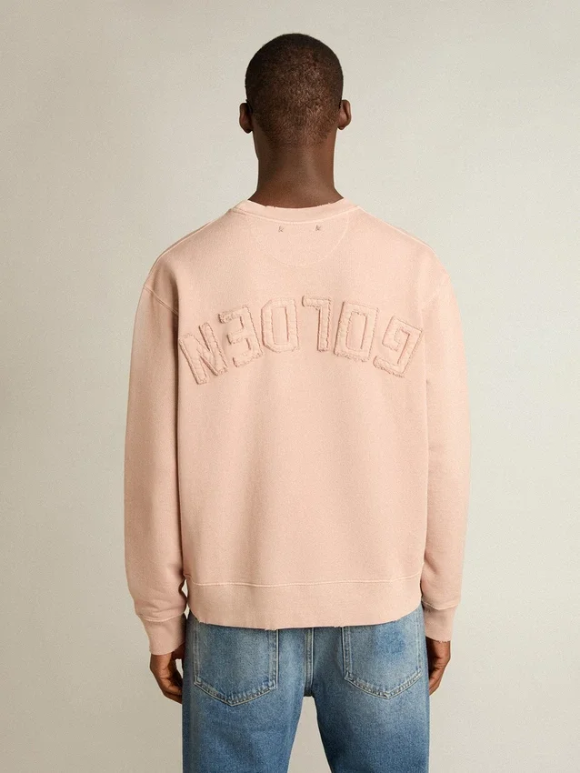 Puderrosa sweatshirt med omvänt logo på ryggen – Jersey Capsule
