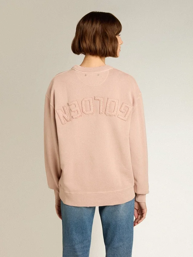 Puderrosa sweatshirt med omvänt logo på ryggen – Jersey Capsule
