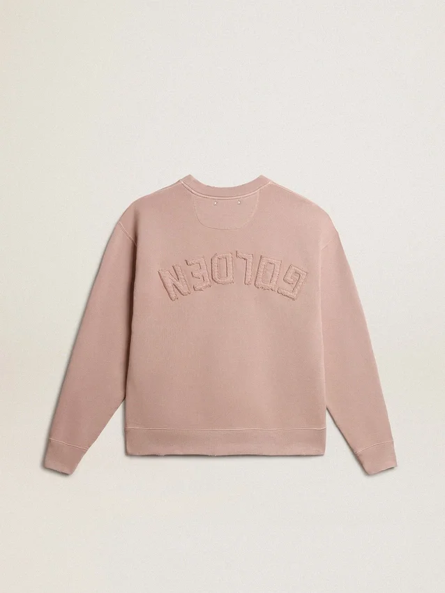 Puderrosa sweatshirt med omvänt logo på ryggen – Jersey Capsule