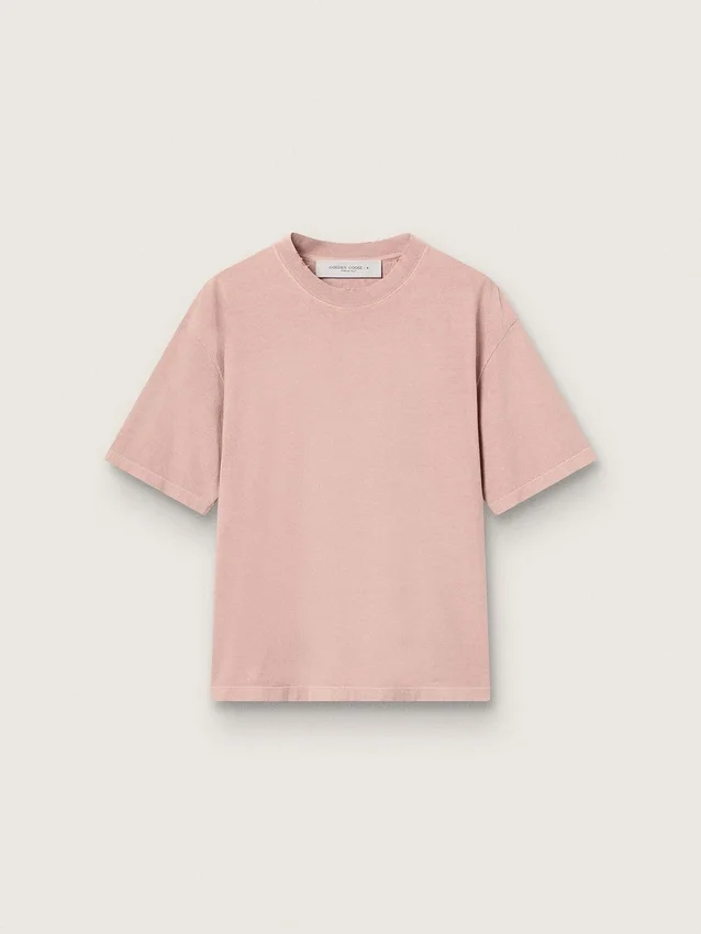 Puderrosa T-shirt med omvänt logo på ryggen – Jersey Capsule