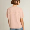 Puderrosa T-shirt med omvänt logo på ryggen – Jersey Capsule