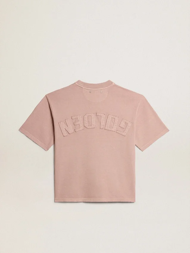 Puderrosa T-shirt med omvänt logo på ryggen – Jersey Capsule