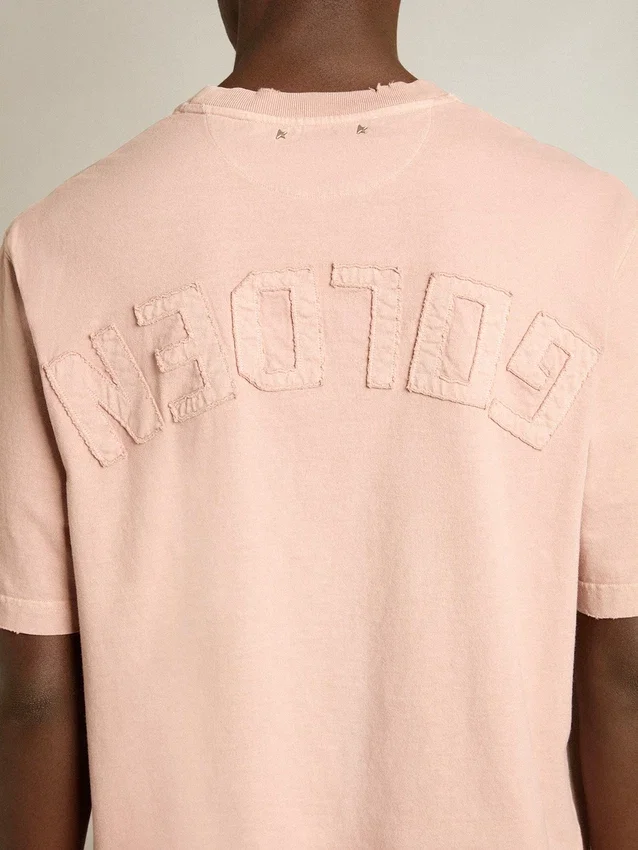 Puderrosa T-shirt med omvänt logo på ryggen – Jersey Capsule