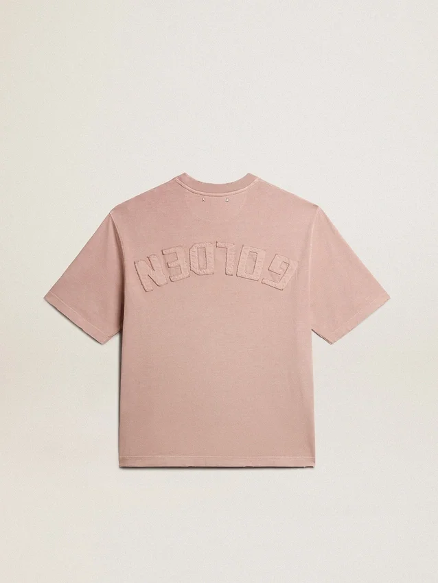 Puderrosa T-shirt med omvänt logo på ryggen – Jersey Capsule