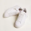 Purestar-sneakers för damer med glittrande silverfärgad hälflik