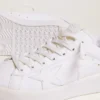 Purestar-sneakers för damer med glittrande silverfärgad hälflik