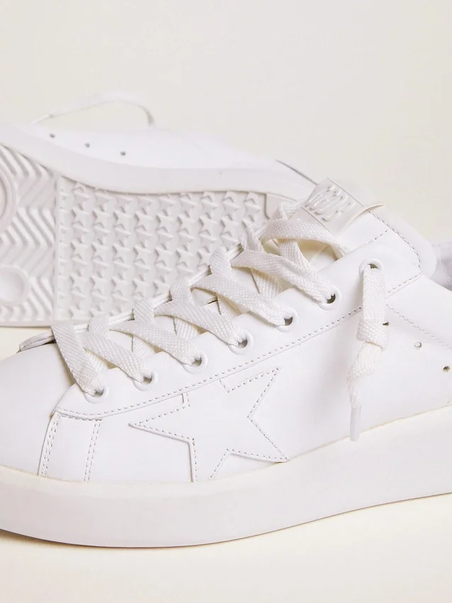 Purestar-sneakers för damer med glittrande silverfärgad hälflik
