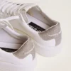 Purestar-sneakers för damer med glittrande silverfärgad hälflik