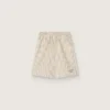 Randiga shorts för pojkar i ecru, beige och grått