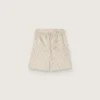 Randiga shorts för pojkar i ecru, beige och grått