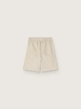 Randiga shorts för pojkar i ecru, beige och grått