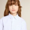 Randiga skjortor för flickor med broderad text på fickan