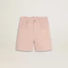 Rosa bomullsshorts för flickor med broderi