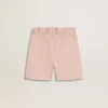 Rosa bomullsshorts för flickor med broderi