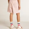 Rosa bomullsshorts för flickor med broderi