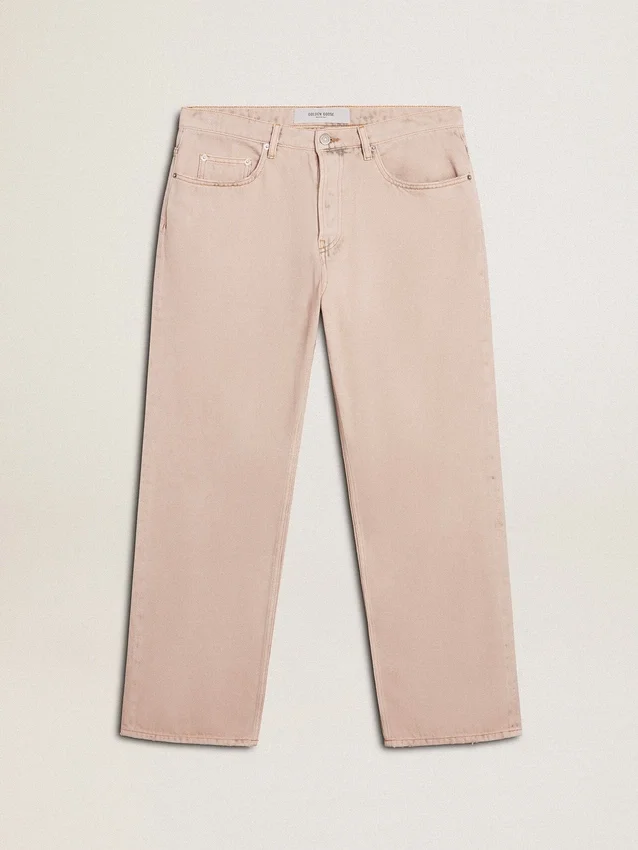 Rosa färgade jeans för män