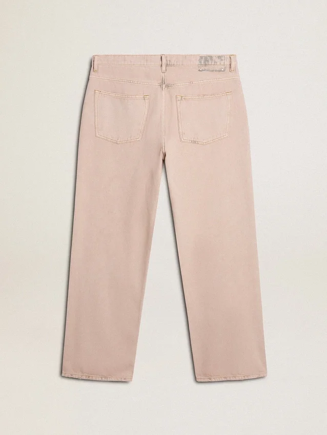 Rosa färgade jeans för män