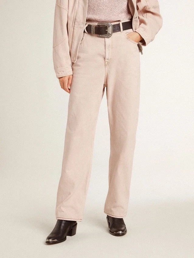 Rosa jeans för dam