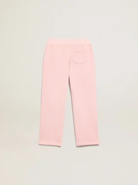 Rosa joggingbyxor med glitterstjärna på framsidan