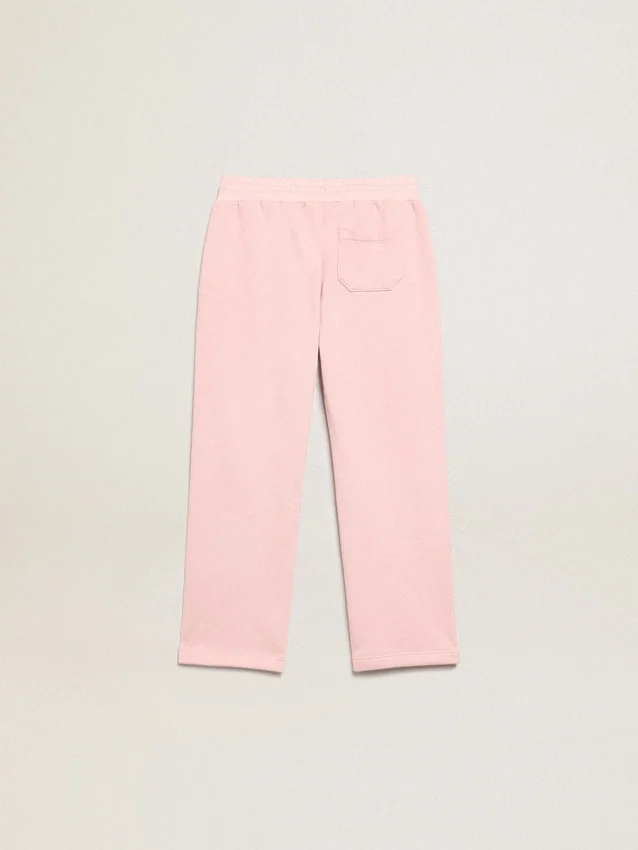 Rosa joggingbyxor med glitterstjärna på framsidan