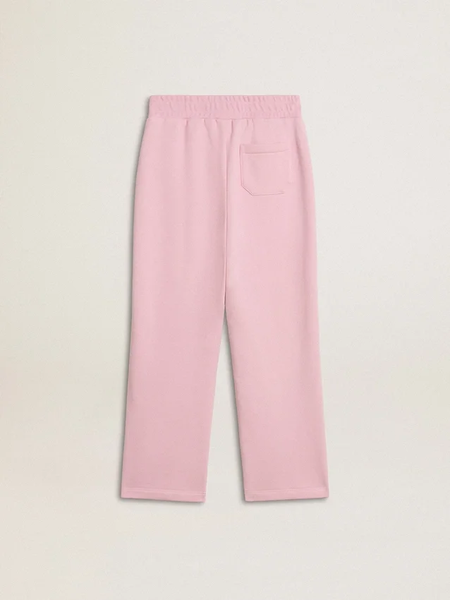 Rosa joggingbyxor med glitterstjärna på framsidan