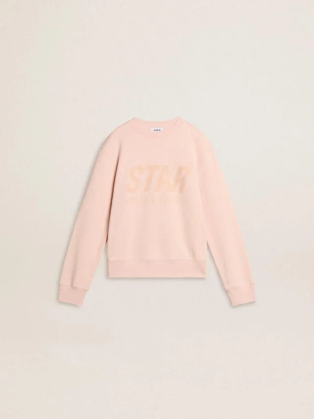 Rosa sweatshirt för flickor med rosa text på framsidan