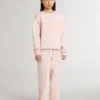 Rosa sweatshirt för flickor med rosa text på framsidan