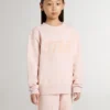 Rosa sweatshirt för flickor med rosa text på framsidan