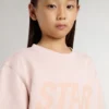 Rosa sweatshirt för flickor med rosa text på framsidan