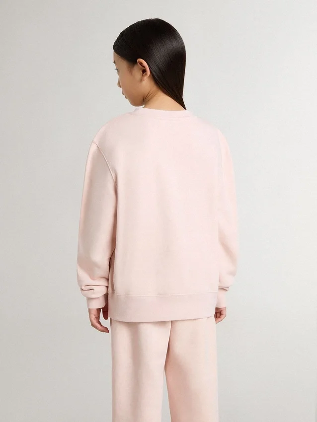 Rosa sweatshirt för flickor med rosa text på framsidan