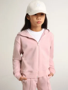 Rosa sweatshirt med silverglittrande stjärnor