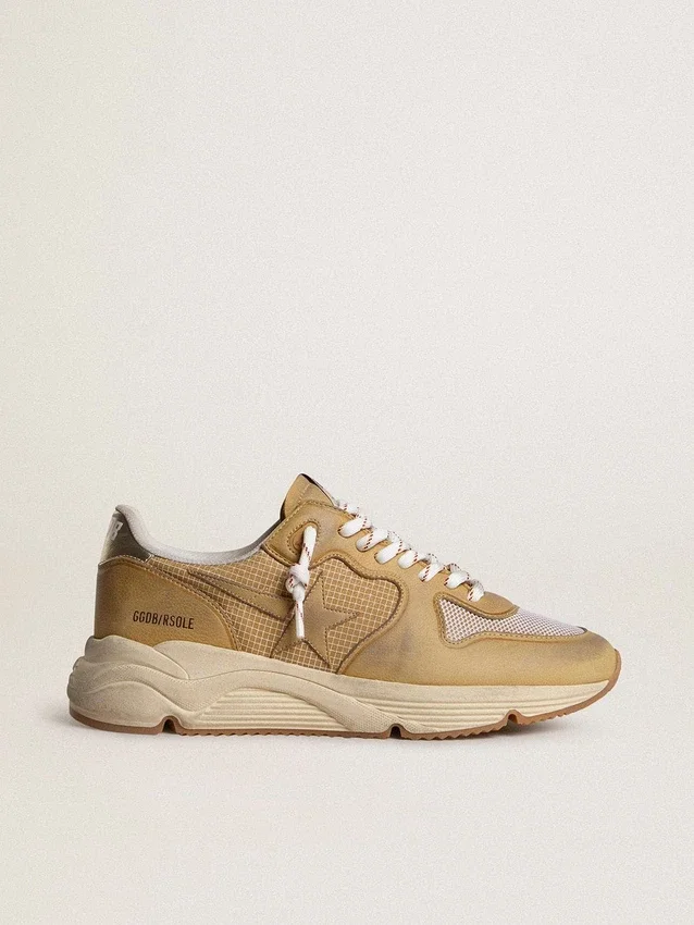 Running Sole i beige nubuck med beige läderstjärna