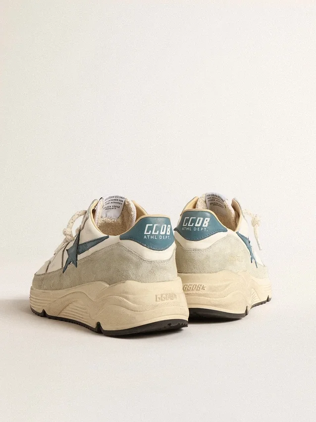 Running Sole i nappa med blå läderstjärna och insats i mocka