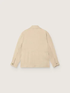 Safarijacka för dam i beige viskos med mikro-chevronmönster
