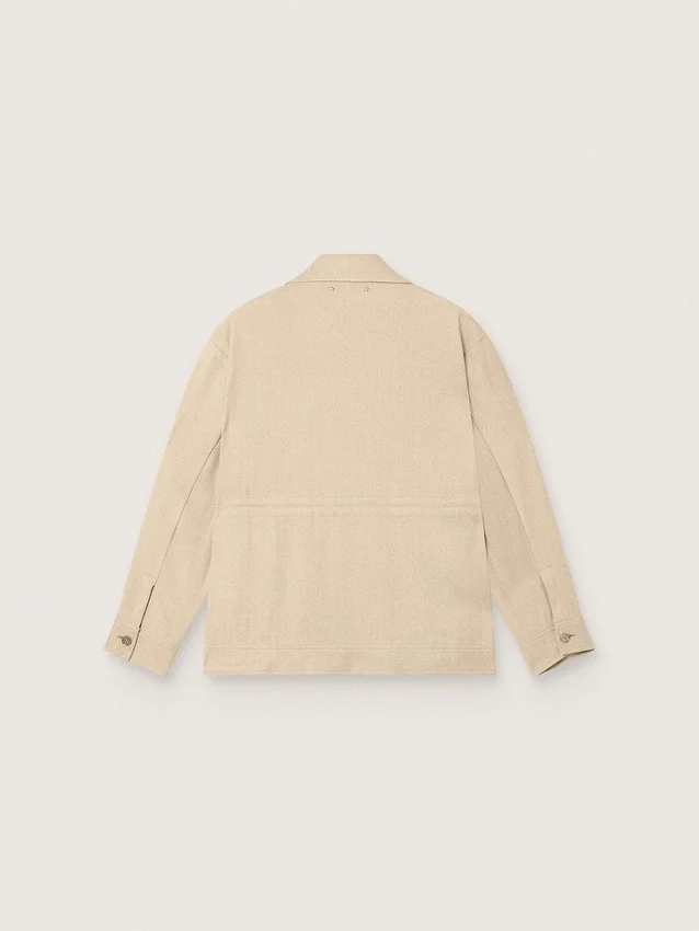 Safarijacka för dam i beige viskos med mikro-chevronmönster