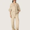 Beige viskosbyxor för dam