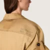Safariklänning för damer i beige och militärgrön bomull med stora fickor