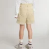 Sandfärgade shorts för flickor med broderad logotyp
