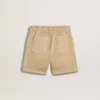 Sandfärgade shorts för flickor med broderad logotyp