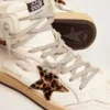 Sky-Star-sneakers med signatur på vristen och insatser i ponnyskinn med leopardmönster