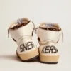 Sky-Star-sneakers med signatur på vristen och insatser i ponnyskinn med leopardmönster