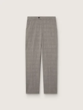 Slim fit-byxor för herr i grå Prince of Wales-rutmönster